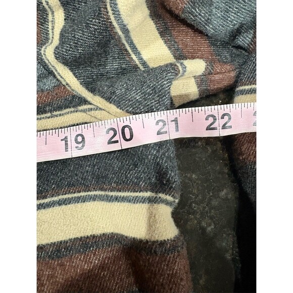 RedHead Ranch Flannel Shirt Mens M Gray Brown Cream Striped Button-Up - Picture 10 of 10
